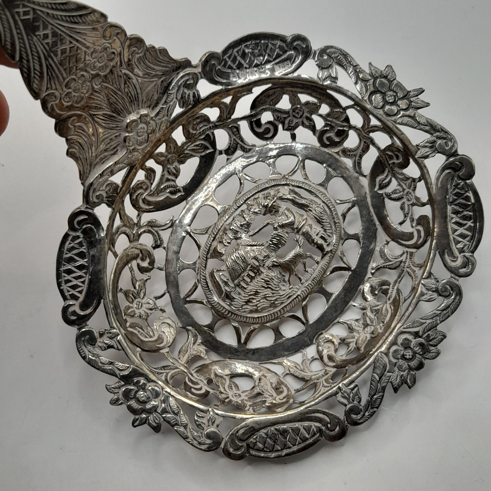 Highly Detailed Antique Solid Silver Dutch 7″ Spoon – 54 Grams