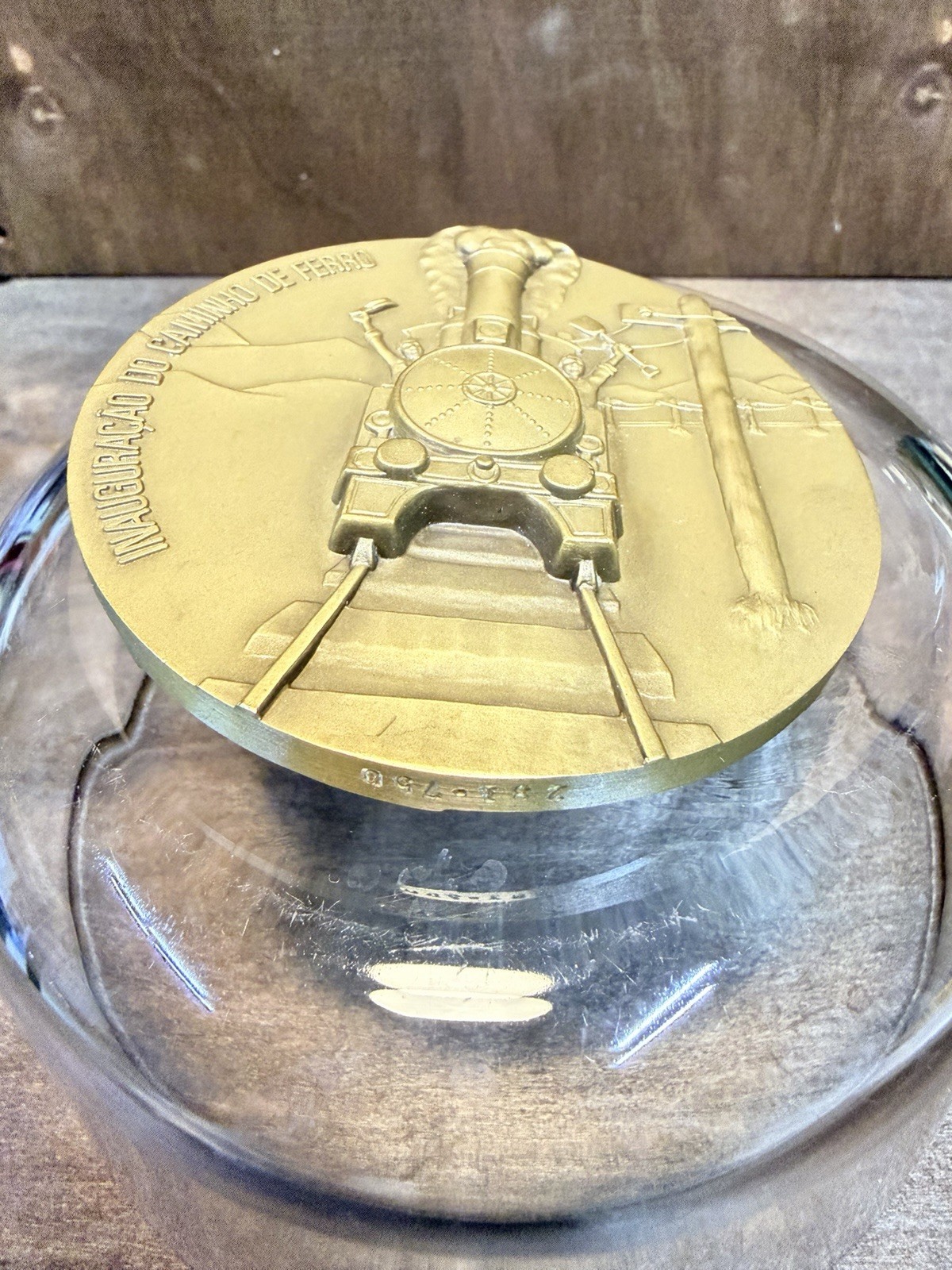 D. Pedro V Bronze Medal 1853-1861 Caminho de Ferro 3.5″ Diameter 7.1 oz