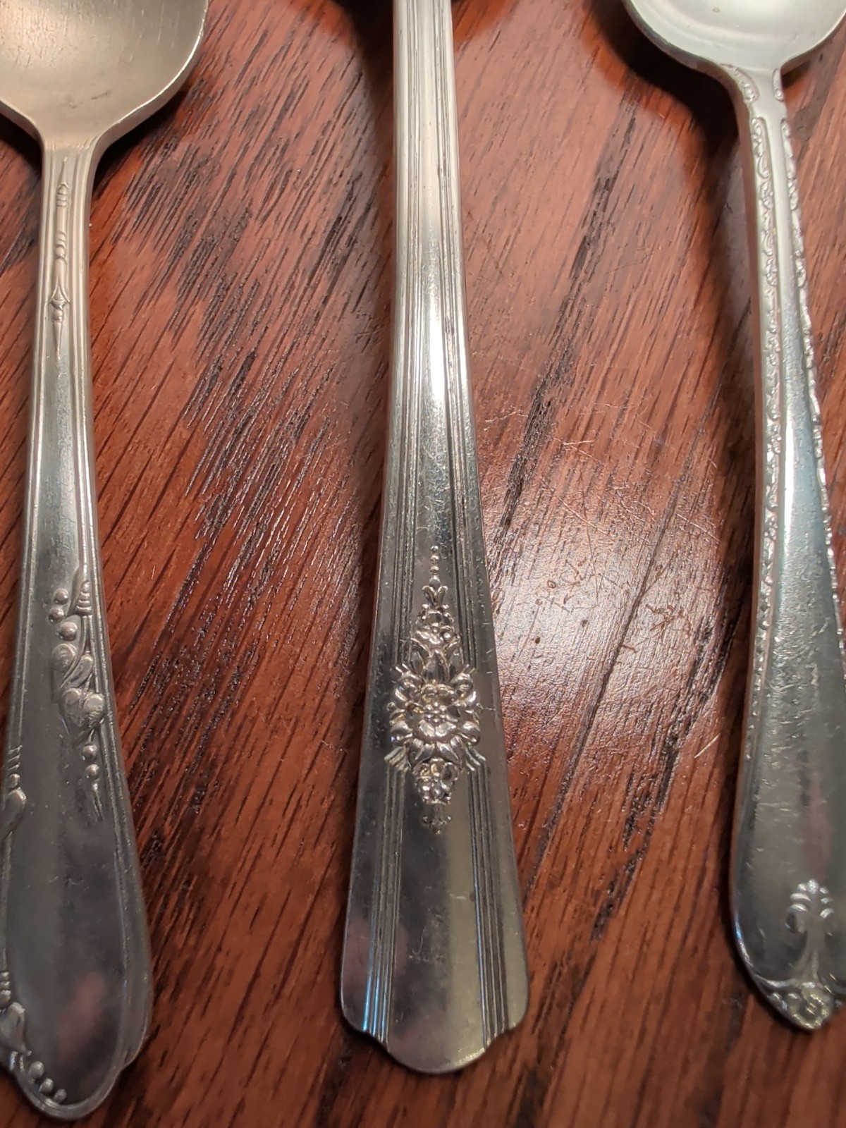 Rogers Set of 3 Spoons different patterns 1900-1940