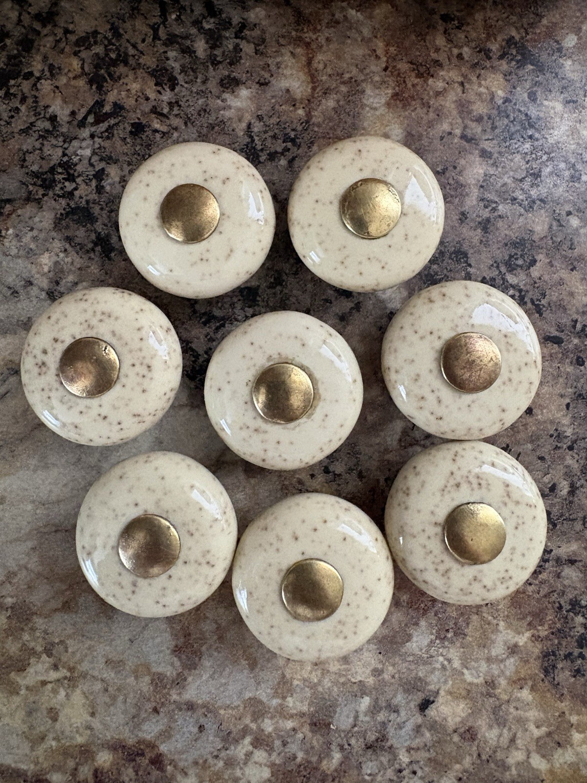 Vintage Matching Drawer Pulls Antique Hardware Lot of 8 Ceramic