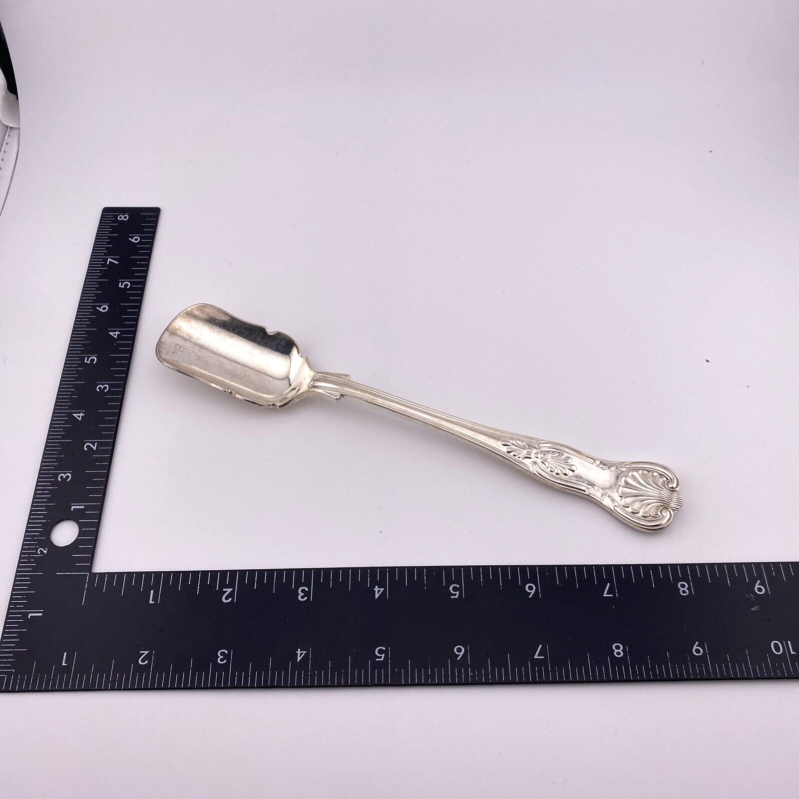 Vintage Sheffield Silver Plate KINGS PATTERN Cheese Scoop English Hallmarks