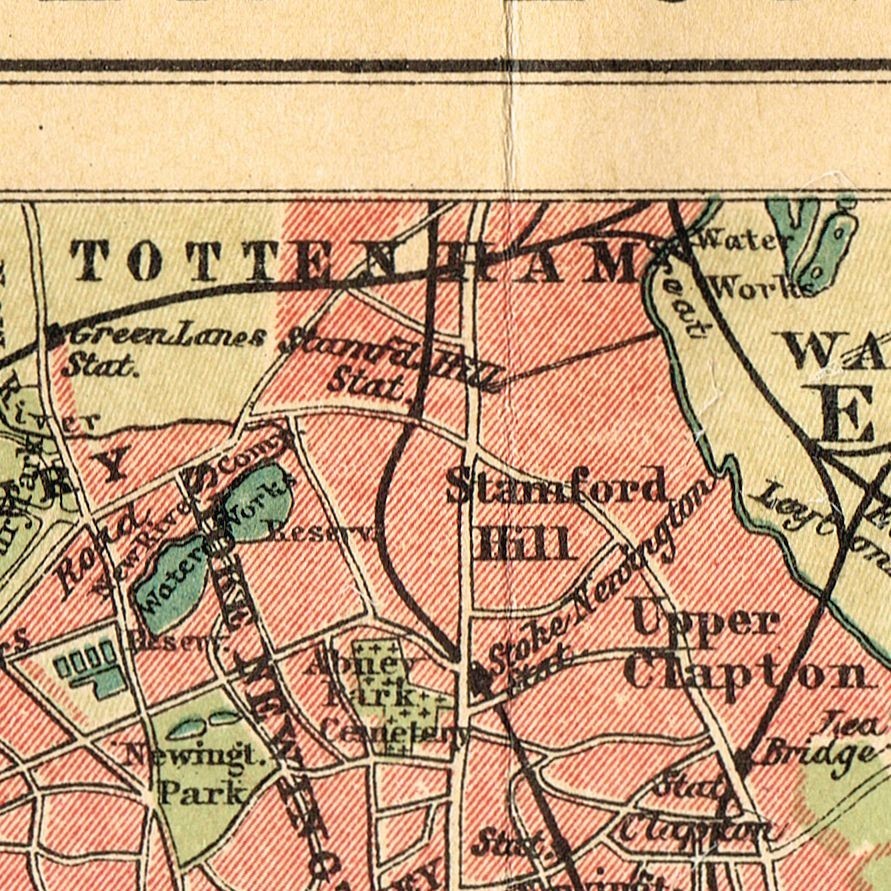 LONDON England Antique 1904 dated map United Kingdom ORIGINAL Great Britain