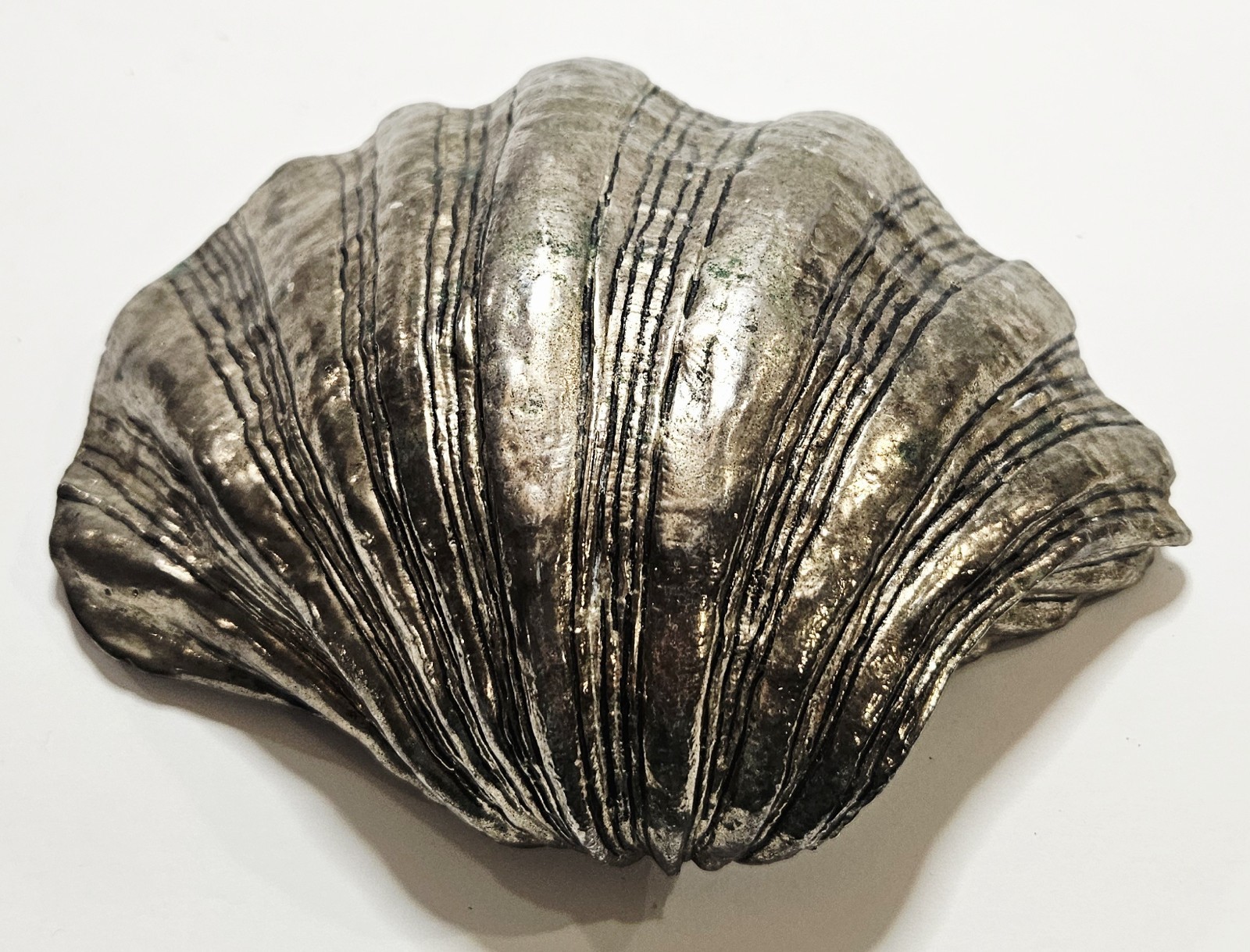 Vintage Arthur Court Cast Aluminum Clam Shell Dish 1970s. 7” x 5.5″