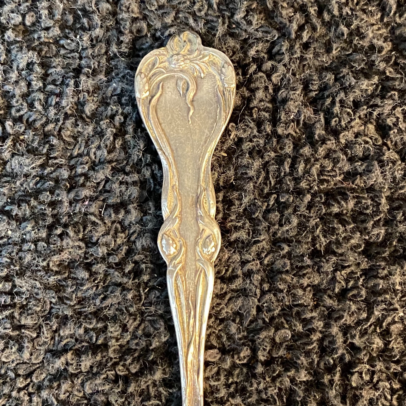 Antique Sterling Silver Mt Pisgah Asheville NC Souvenir Spoon 5757 Ft Floral