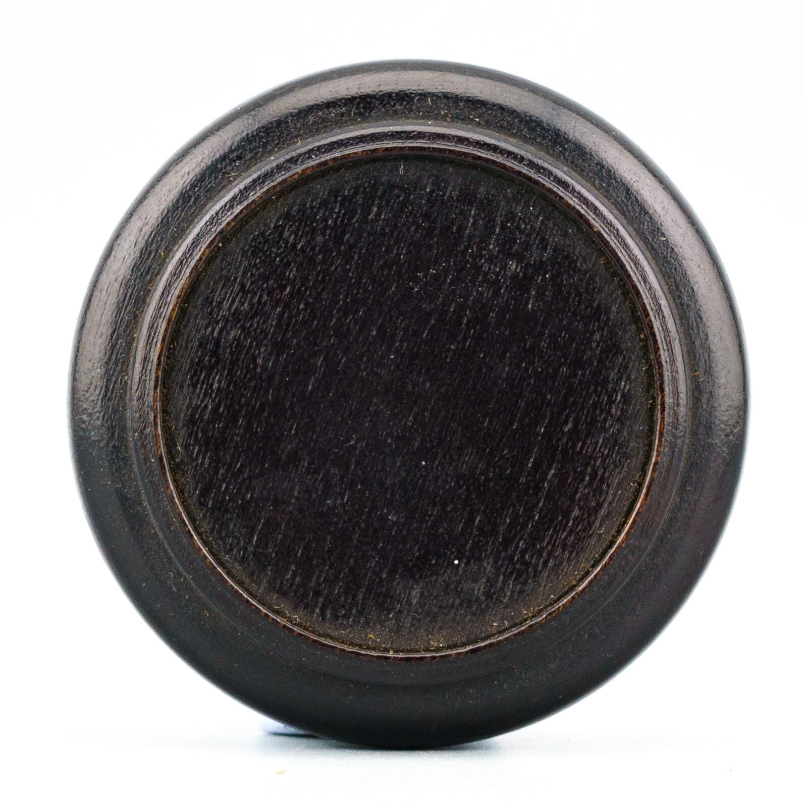 Chinese Carved Wood Stand Brown Circle Footed Base Qing Period 19th Century