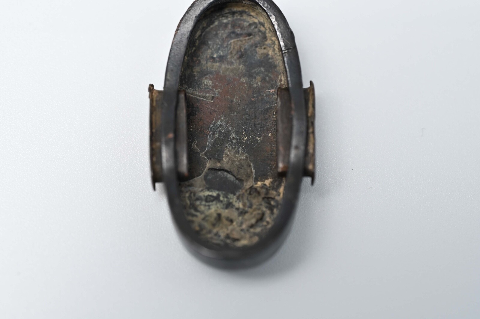 Fuchi Kashira Japanese antique Mumei Fishing Taikobo design shakudo Edo era