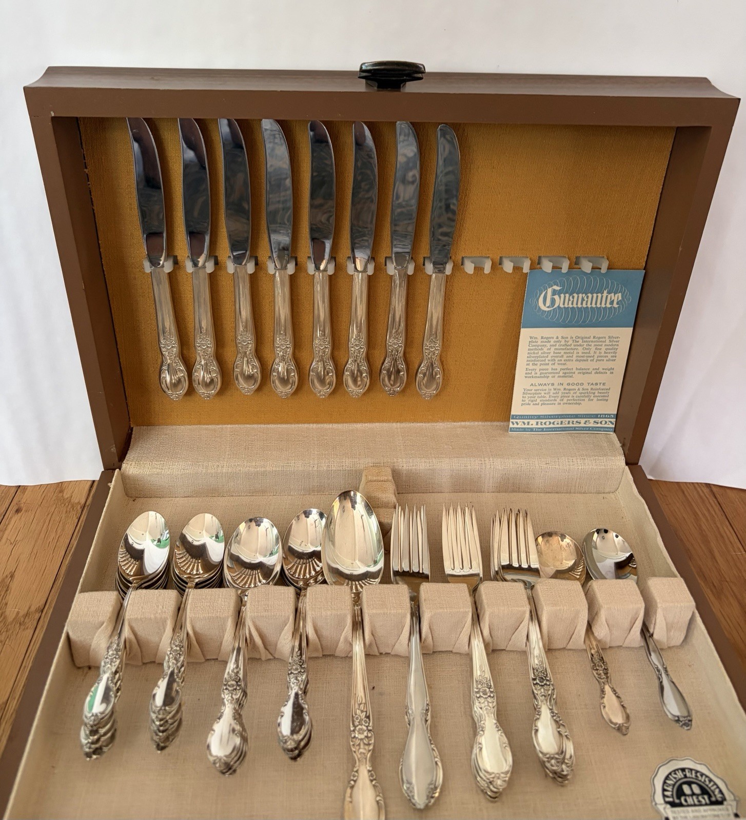 Vintage 51 Piece 1961 Silverplated Flatware set by Wm Rogers & Son MCM