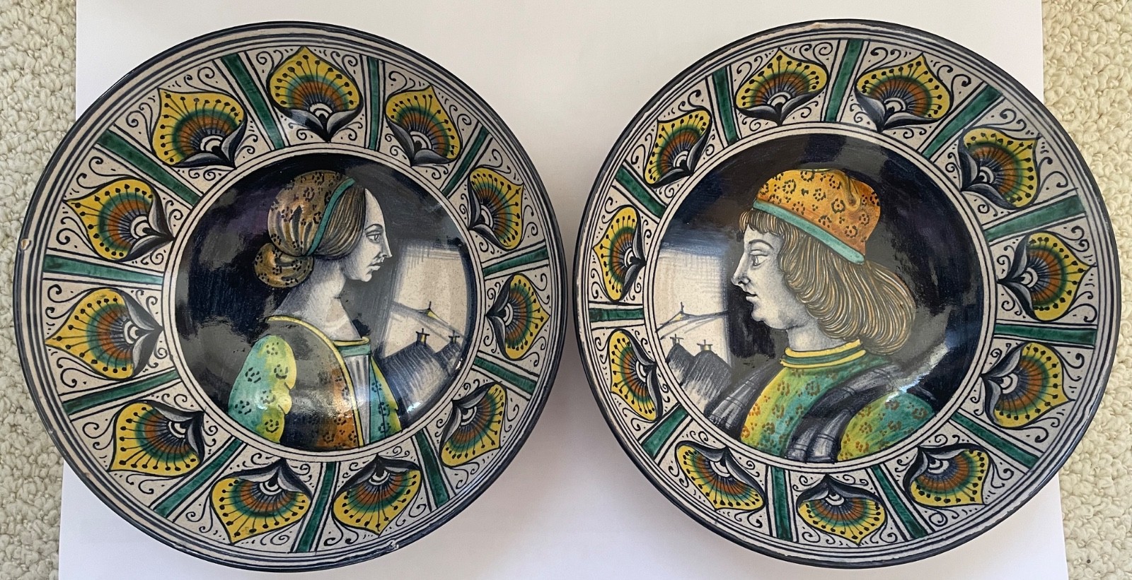 Covarelli Italian Maiolica Bowls from Deruta Renaissance Revival 8.0″