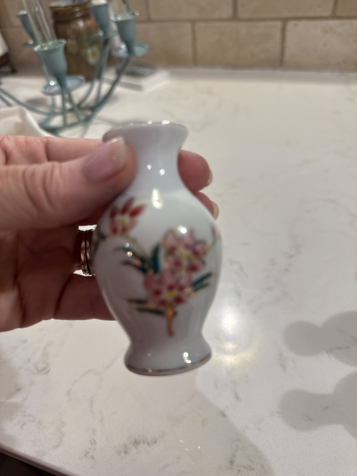 Rare Set Of 4 Mini-Porcelain Flower Vases