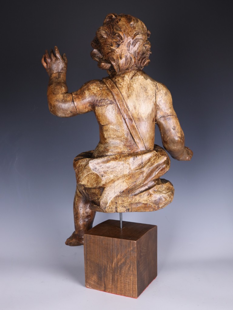 Large Italian Carved Wooden Putto Cherub Figure | Late 18th Century Ecclesiastic