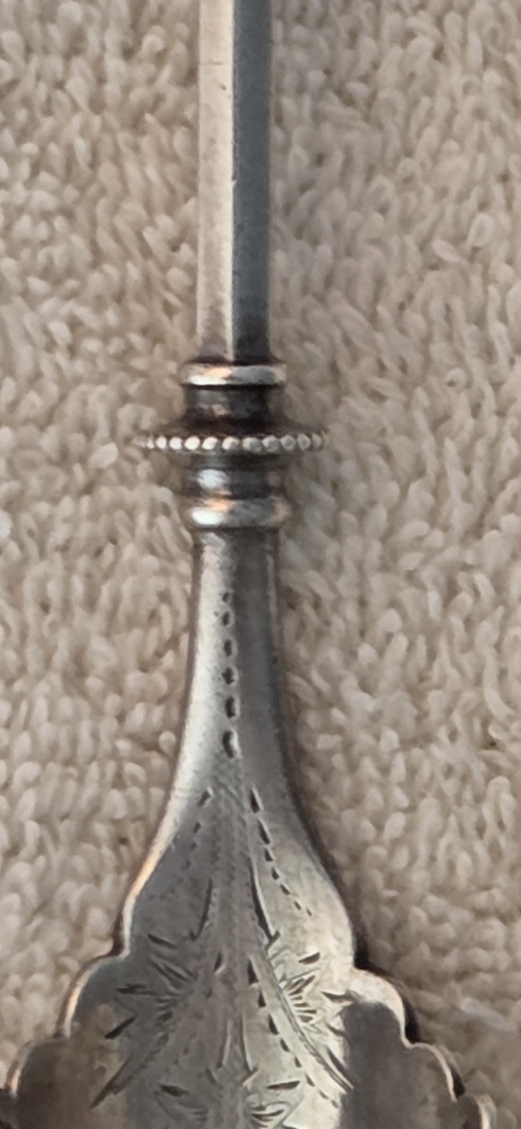 BALL END sterling silver CHEESE SCOOP by George Sharp “S” monogram 8 3/8″