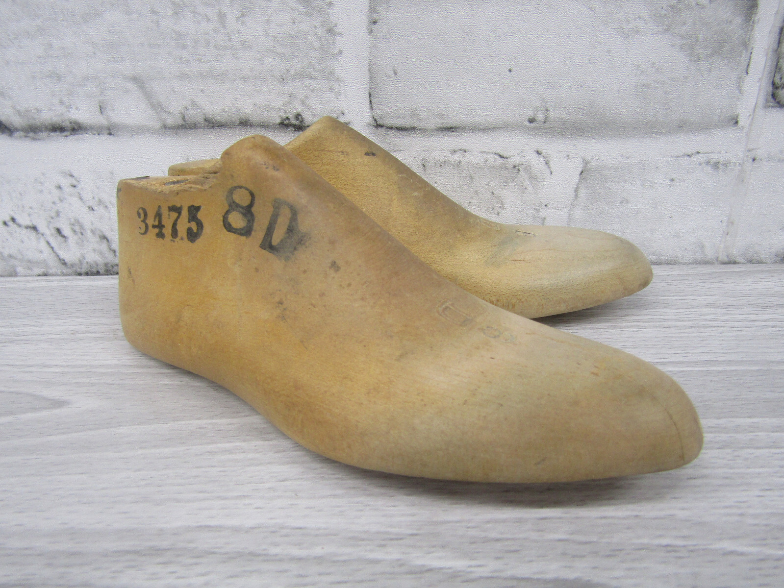 Vtg Childrens Wood Wooden 1 Pair SIZE 8 D Pointed Toe Shoe Lasts Molds Cobbler