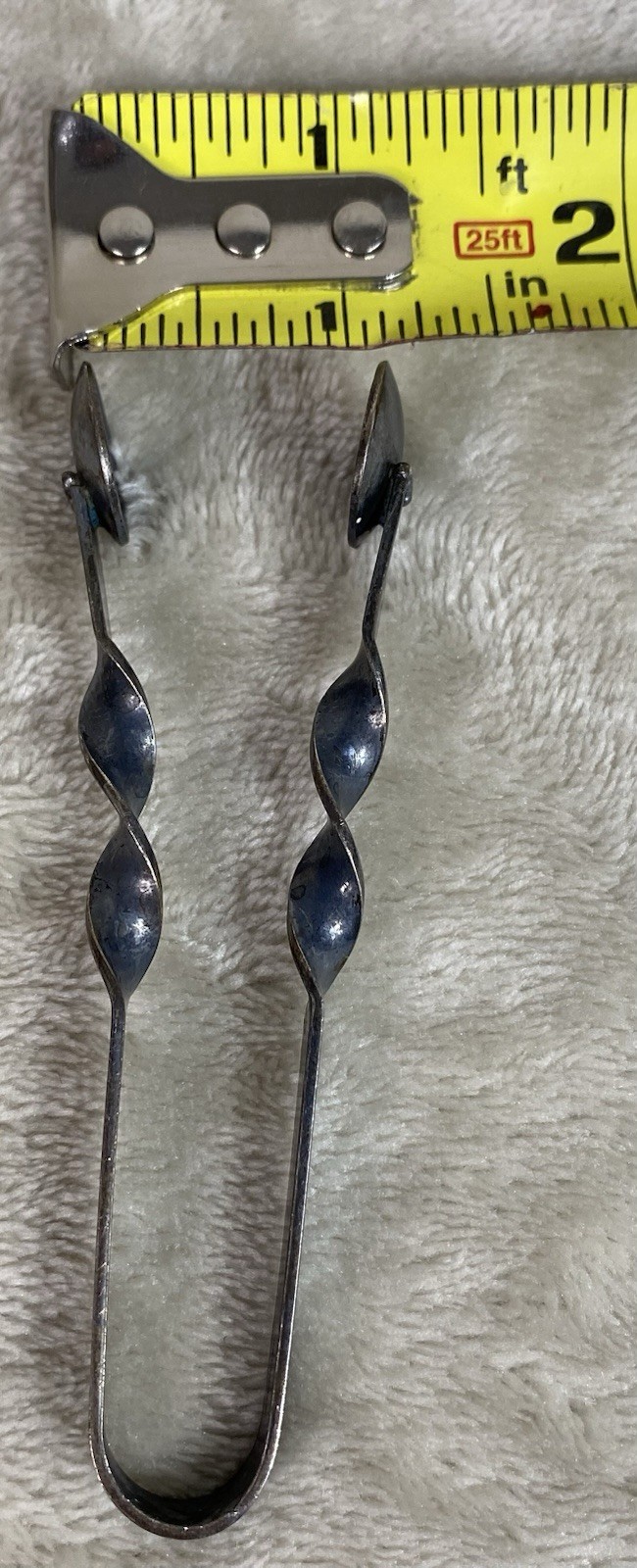 Antique Sterling Silver Sugar Tongs Twist Twisted Handle