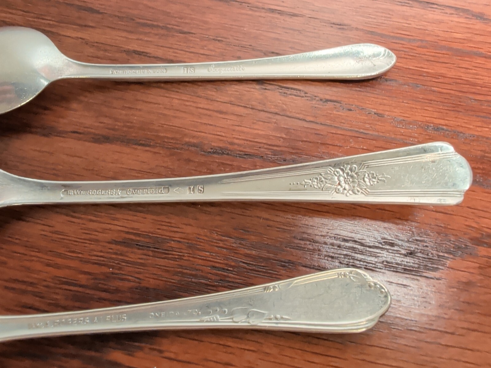 Rogers Set of 3 Spoons different patterns 1900-1940