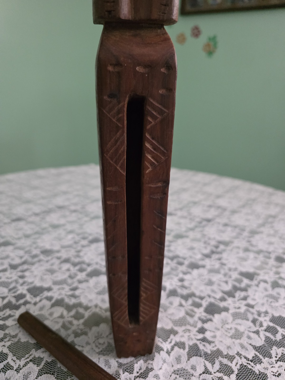 Vintage Hand Carved Wood 13″ Slit Gong Drum Oceania Tribal Art