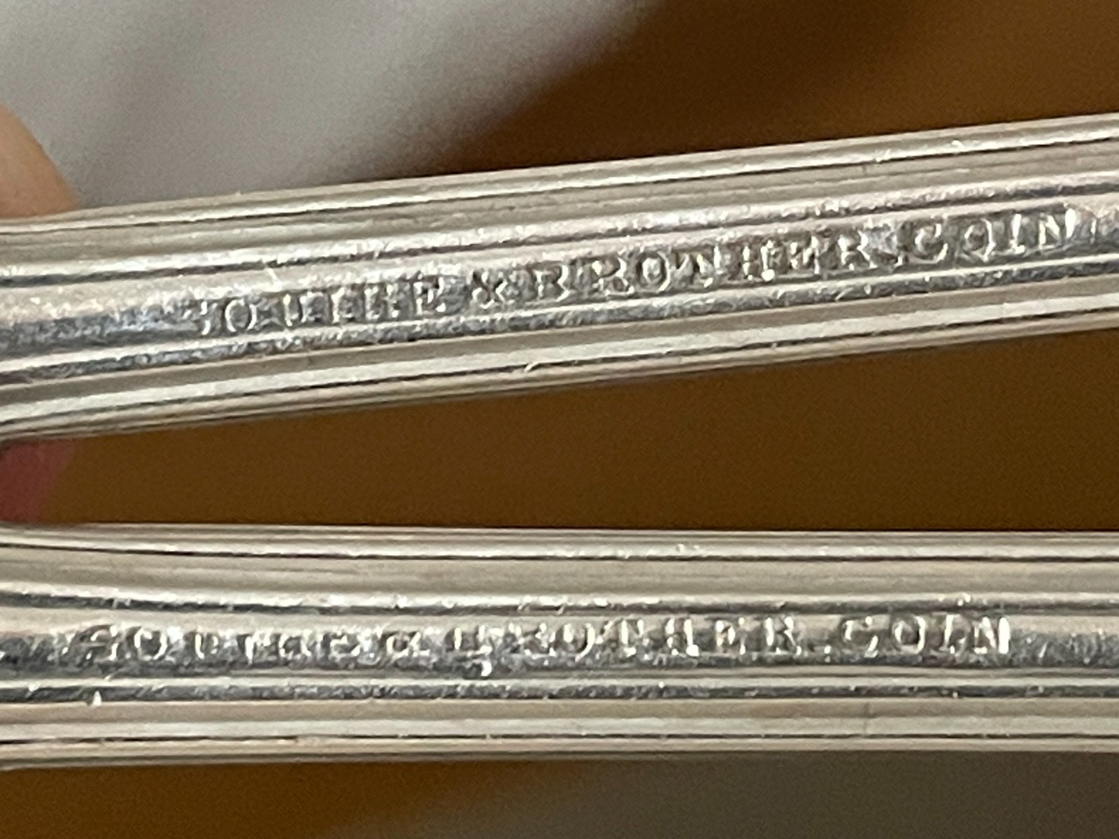 Pair Squire &Brother .900 Coin Silver Forks: NY & CT 1845 to 1853 78g