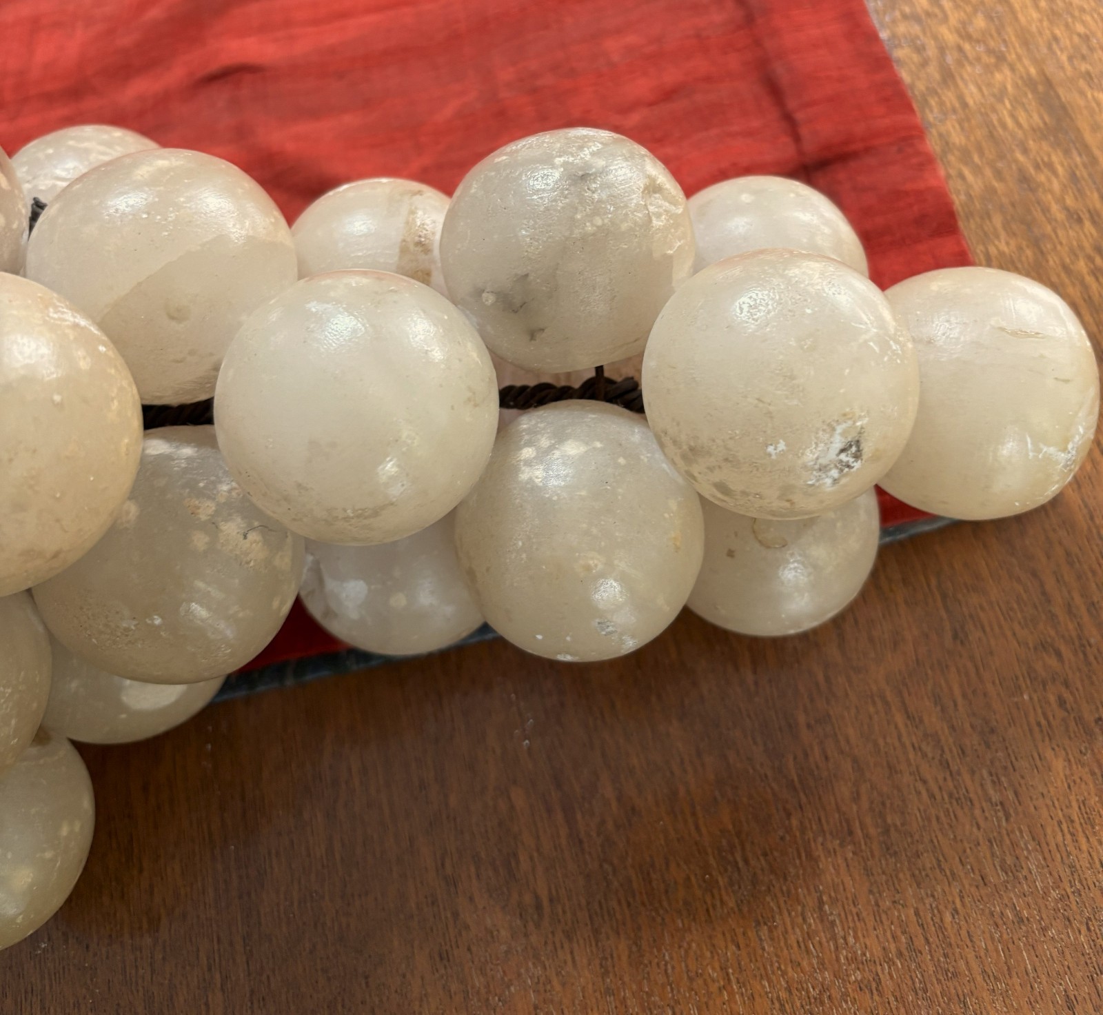 Vintage 1960s Monumental Onyx Stone Grape Cluster from Italy 15″ authentic stem