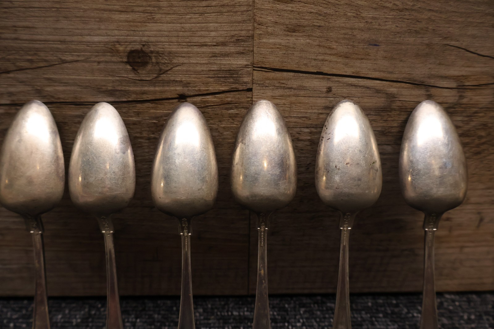 Gorham Etruscan Sterling lot of 6 spoons mono 1917 1918