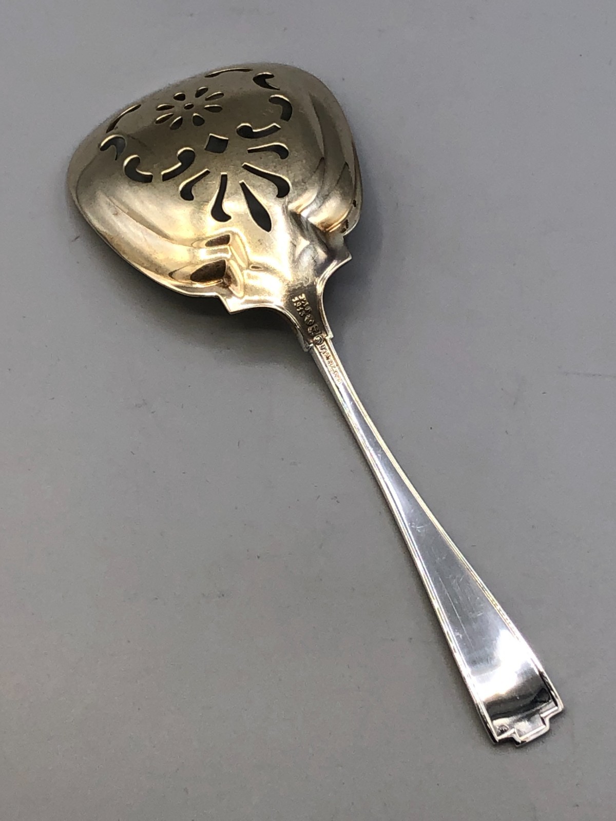 Etruscan by Gorham Sterling Silver Bon Bon, Candy Spoon 4 7/8″, with gold accent