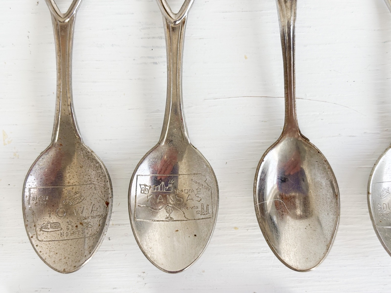 Fabulous Vintage 1970-80s Shield-Style Souvenir Spoons — Set of Lucky 13