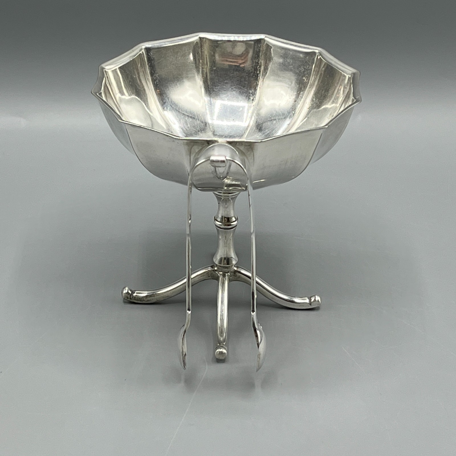 Antique Silver Plated Sugar Bowl / Bon Bon Dish & Tong Set c1912 Afternoon Tea
