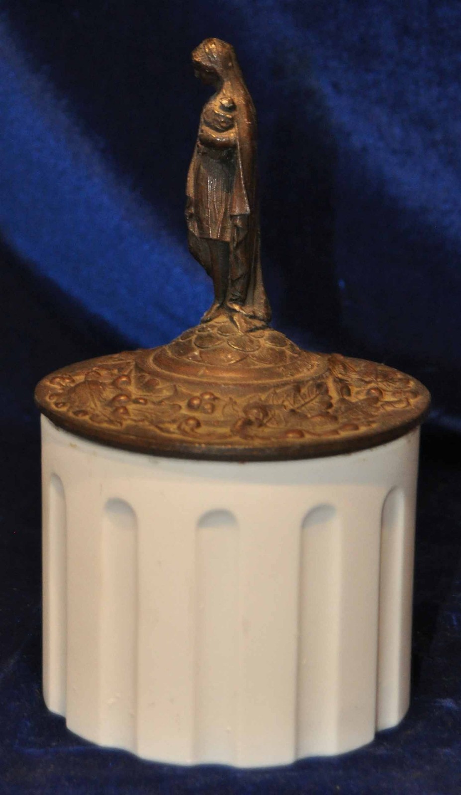 FRENCH BRONZE NEOCLASSICAL LADY ORMOLU BISQUE PORCELAIN GREEK ROMAN COLUMN