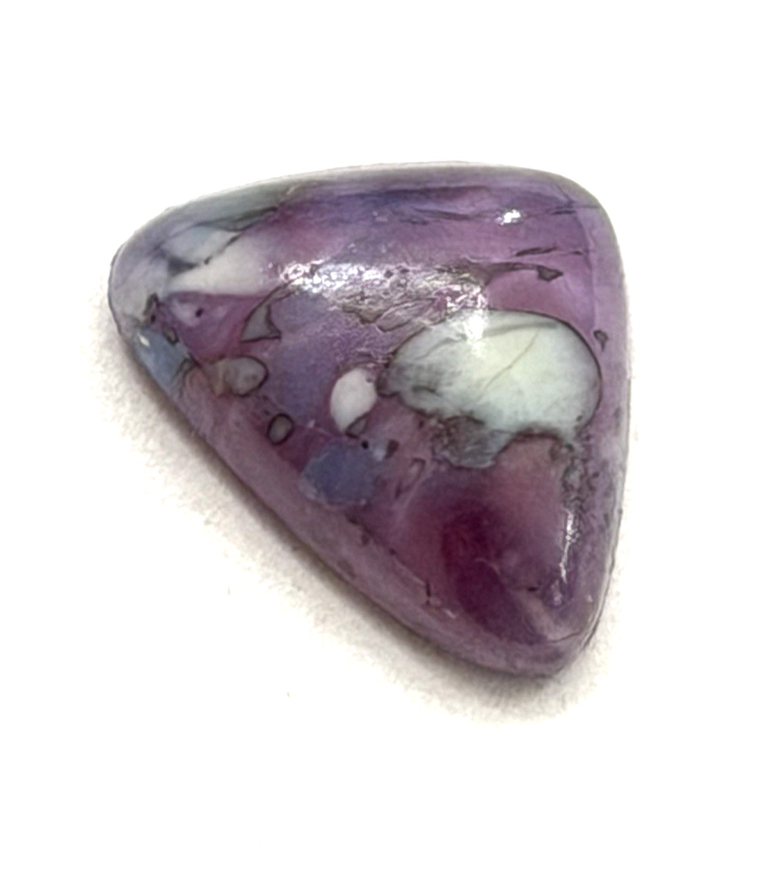 BEAUTIFUL Antique Purple, White & Blue Triangle LEO POPPER Button 5/8″ (A-R3)