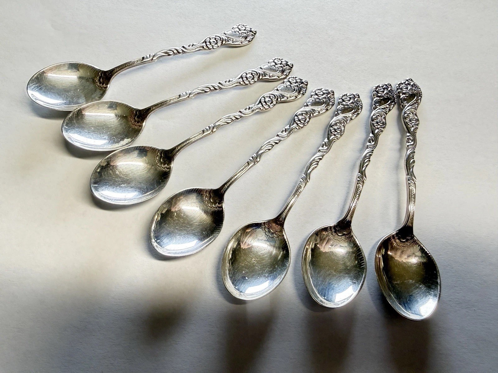 Vintage Nils Johan Silverplated 4″ Demitasse / Baby Spoon Sweden Set Of 6