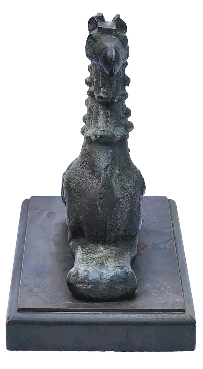 Antique 27.5 Lb 15″ Cast Iron Bronze Architectural Griffin Building Topper Decor