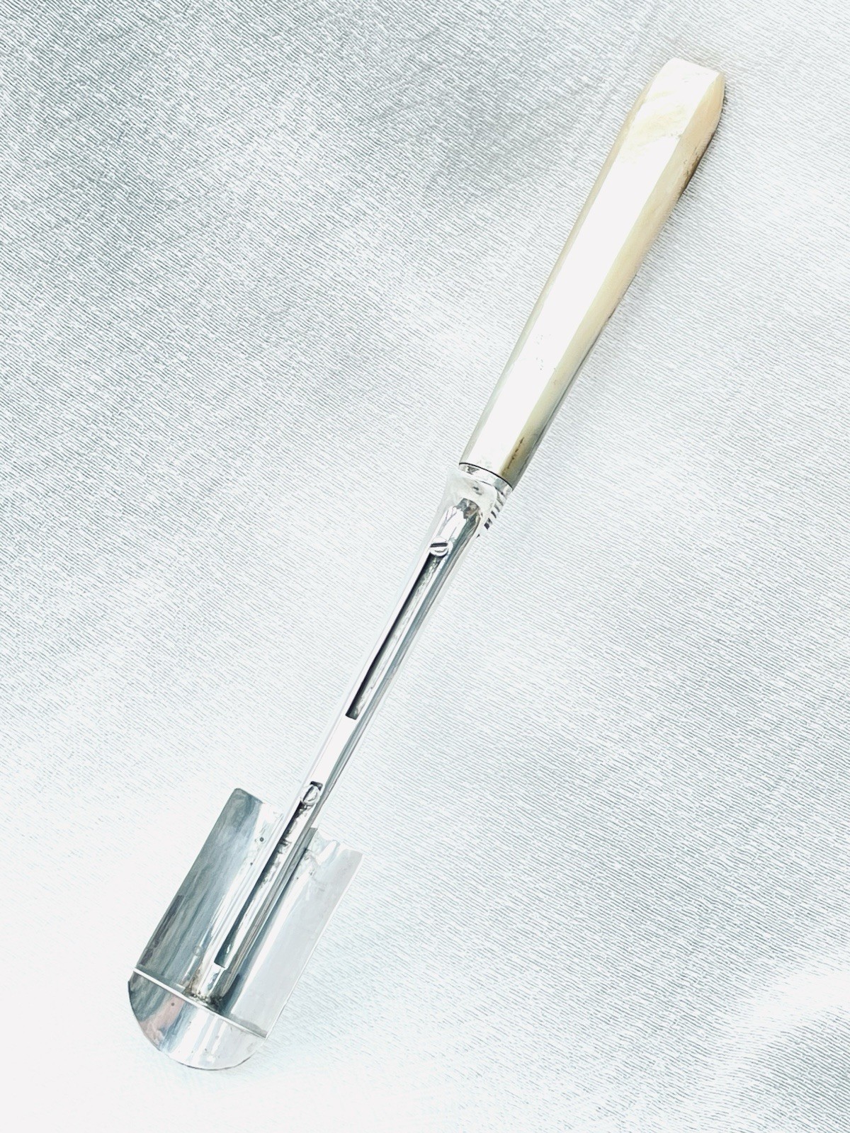 GEORGE III STERLING SILVER STILTON CHEESE SCOOP – Samuel Pemberton, B’ham, 1807