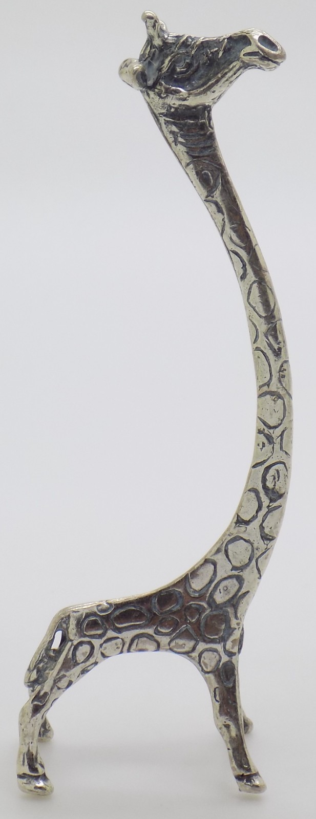 Vintage Italian Handmade Genuine Silver Stylized Giraffe Figurine Miniature