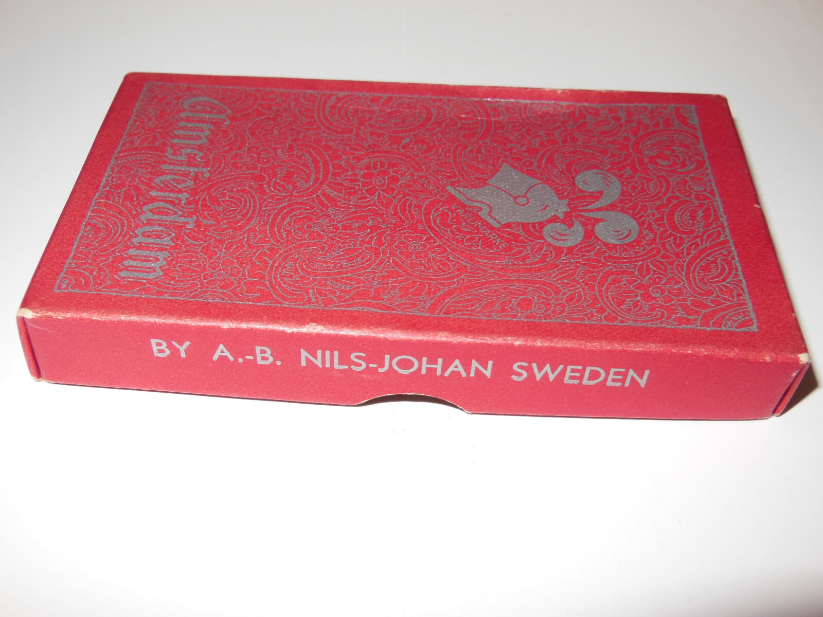 PAIR VINTAGE A.B. NILS-JOHAN SWEDEN SILVERPLATE AMSTERDAM PICKLE FORKS ORG. BOX