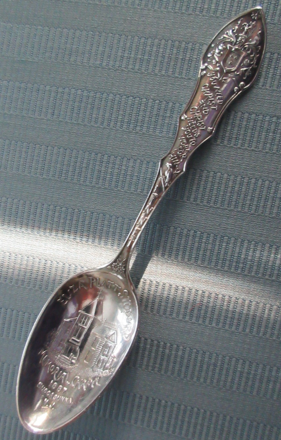 SHIEBLER LINNET Souvenir SPOON STERLING SILVER .925 Eliza Platt Stoddard