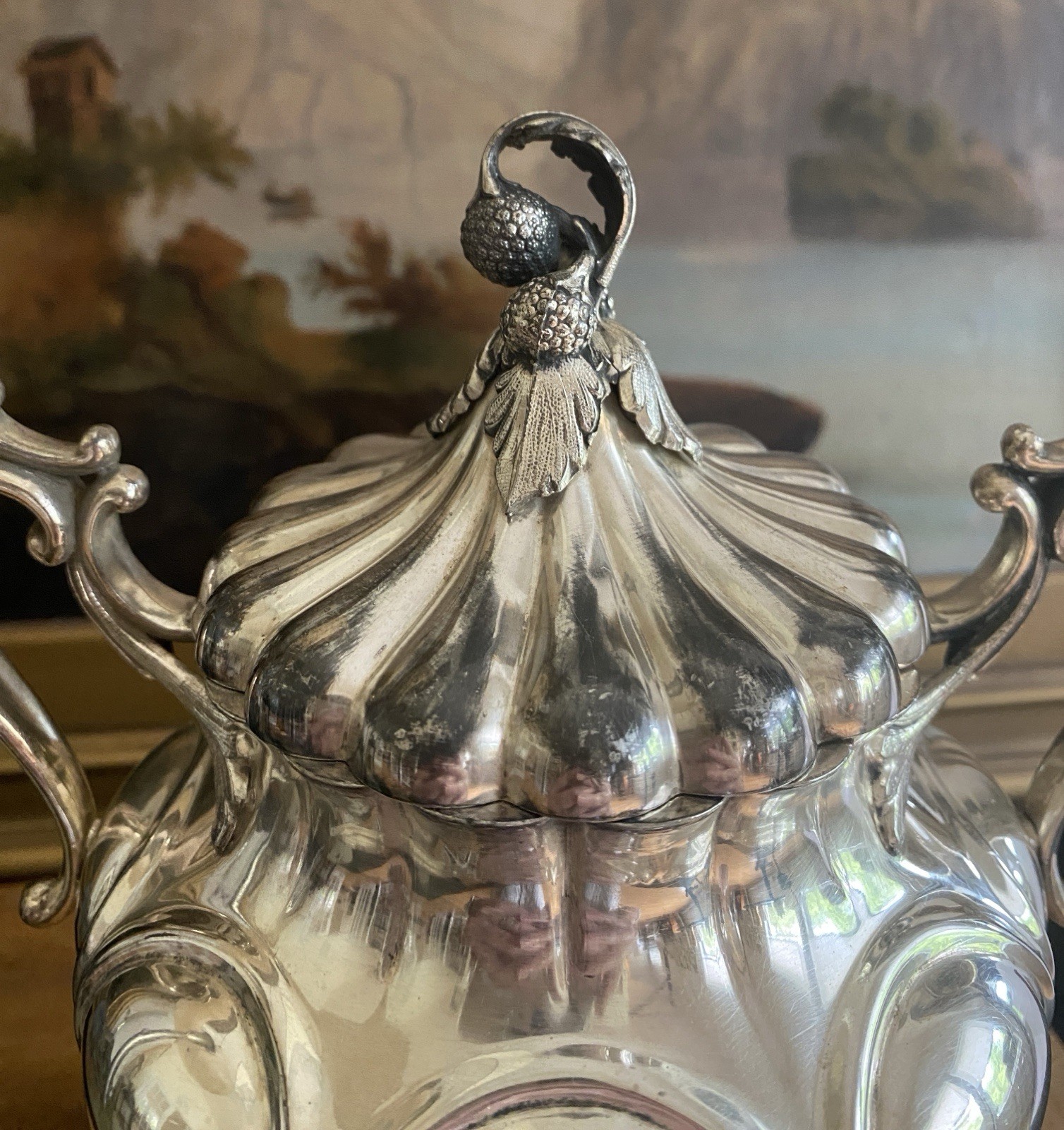REED AND BARTON Victorian Lobed VESSEL Acorn Finial Antique 1858-1870