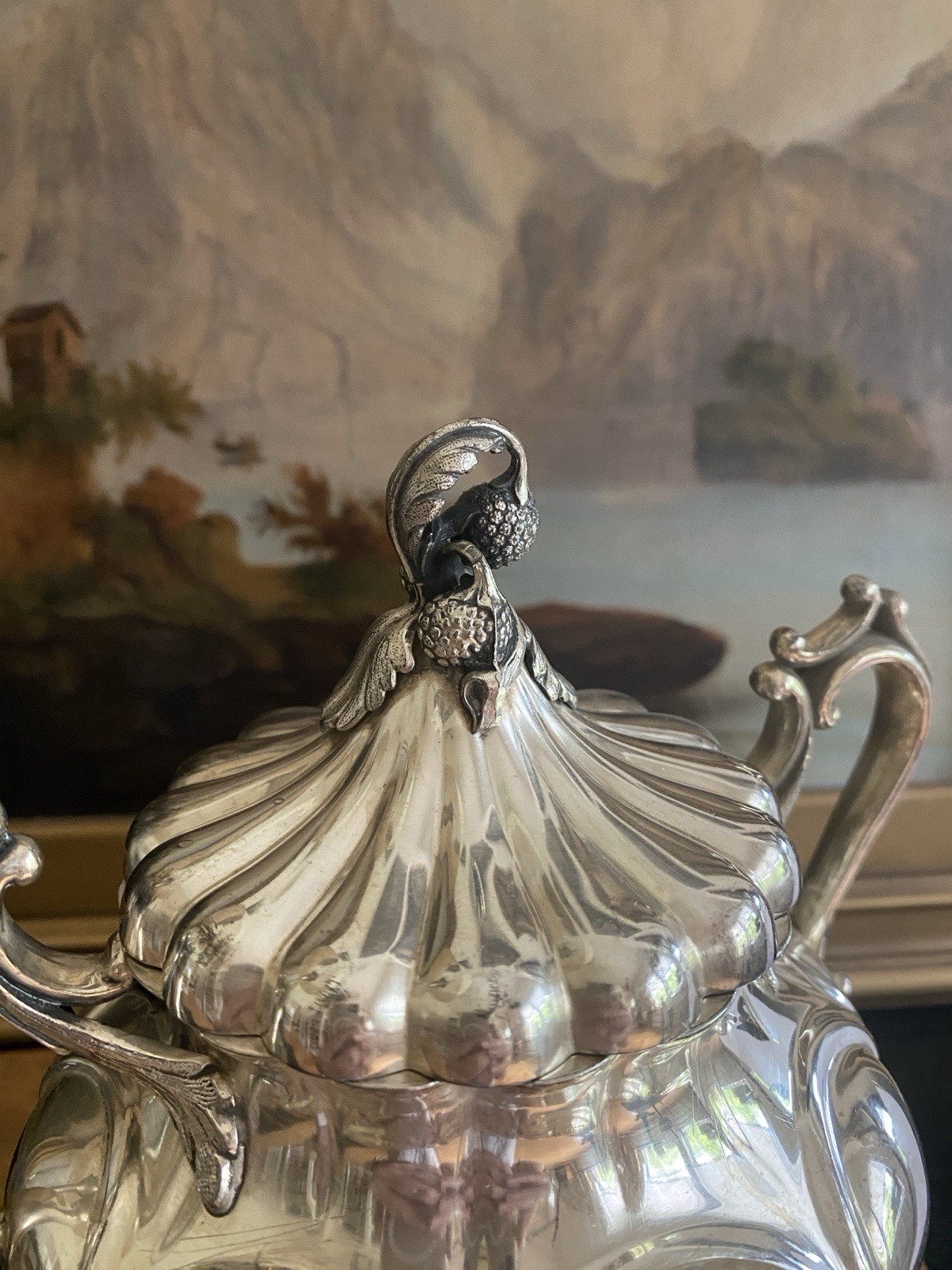 REED AND BARTON Victorian Lobed VESSEL Acorn Finial Antique 1858-1870