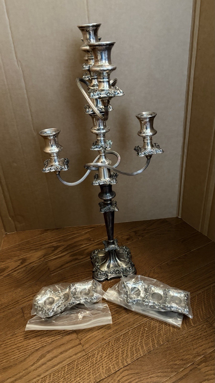 wow Antique Gorham Silver Plate Candlestick Candelabra Convertible Pattern 20702