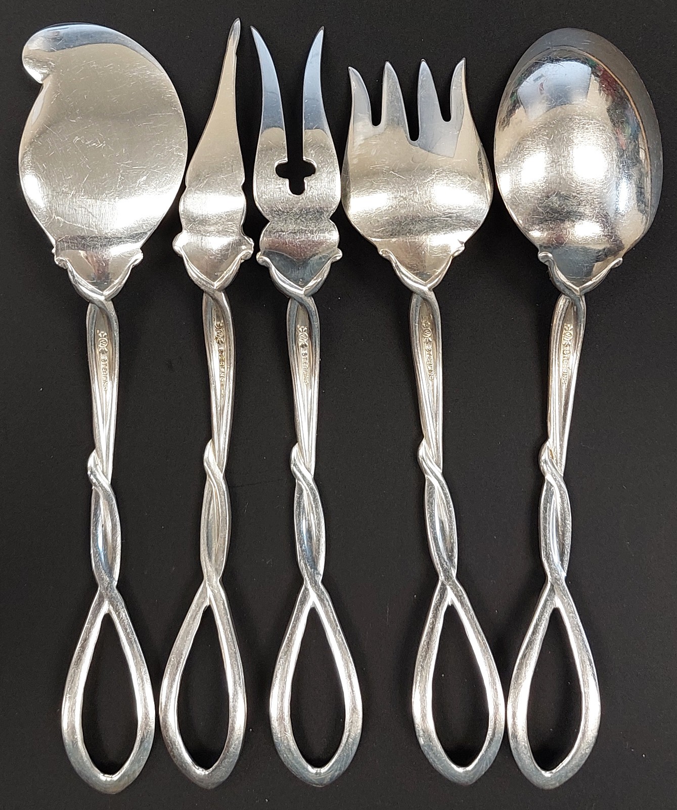 Frank M. Whiting Sterling Silver FWS7 Open Handle 5 pc. Hostess set!