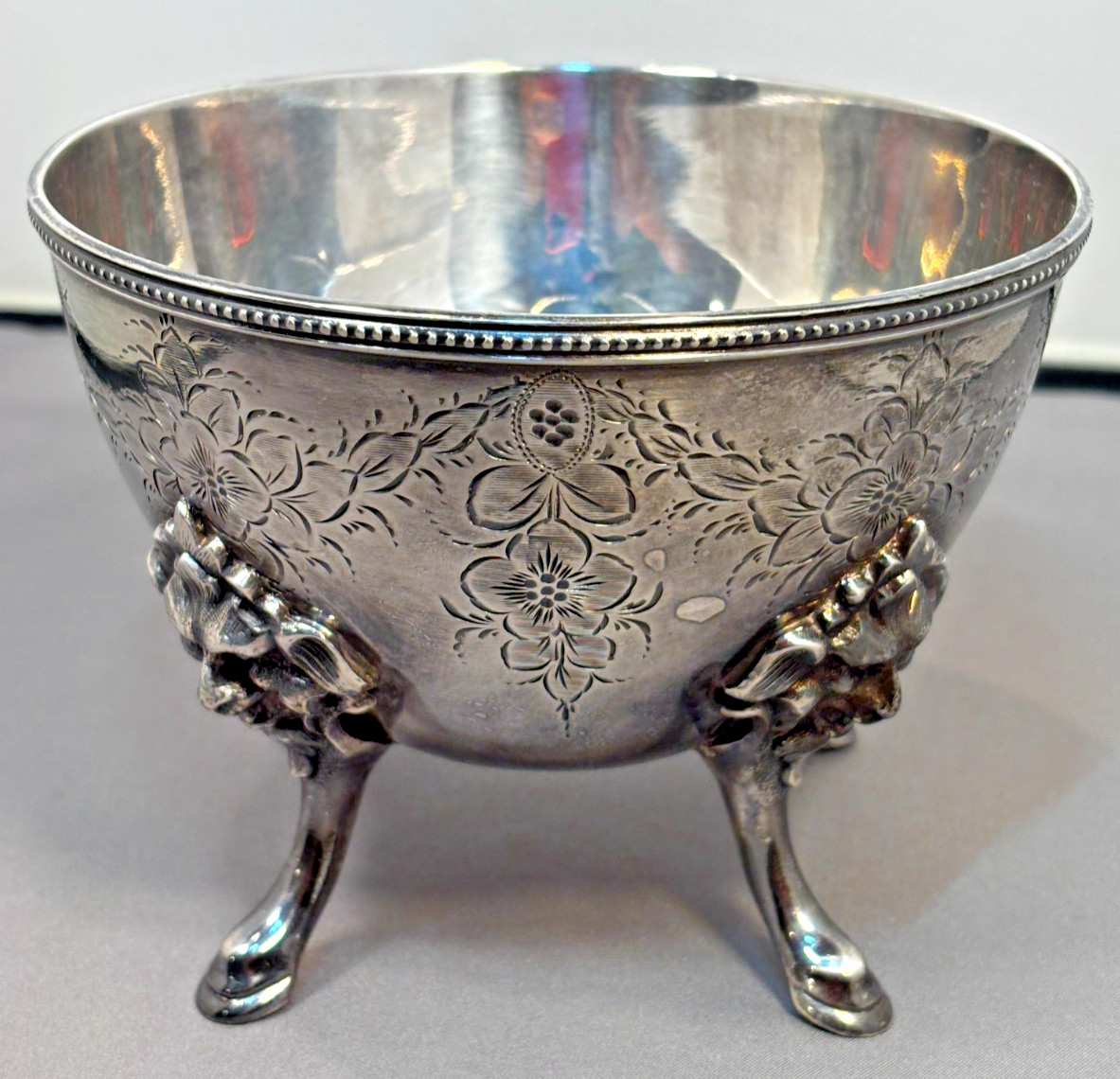 MERIDEN BRITANNIA CO SILVER PLATE Tea Waste Bowl C.1872 AESTHETIC MOVEMENT