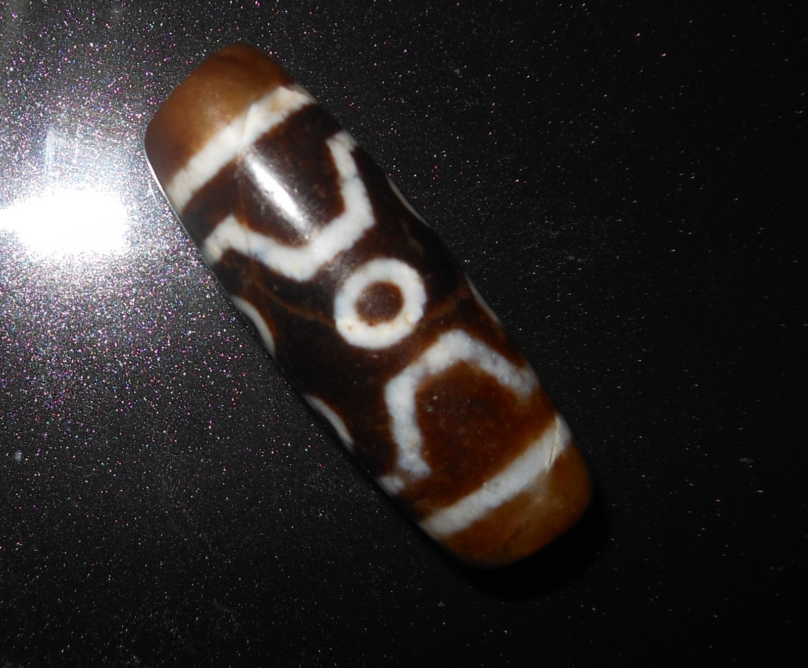 Yes US Shipment no. 141 Very Rare Seven Eyes Gzi Dzi Himalaya Tibet Amulet Bead