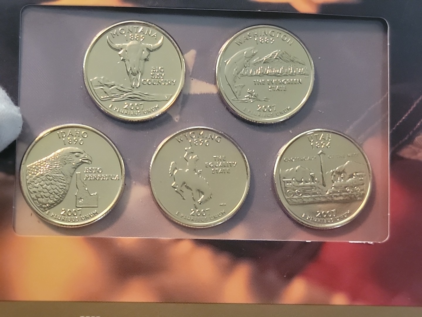 2007 24 KARAT GOLD COLLECTION UNCIRCULATED QUARTERS SET OF FIVE “RARE”