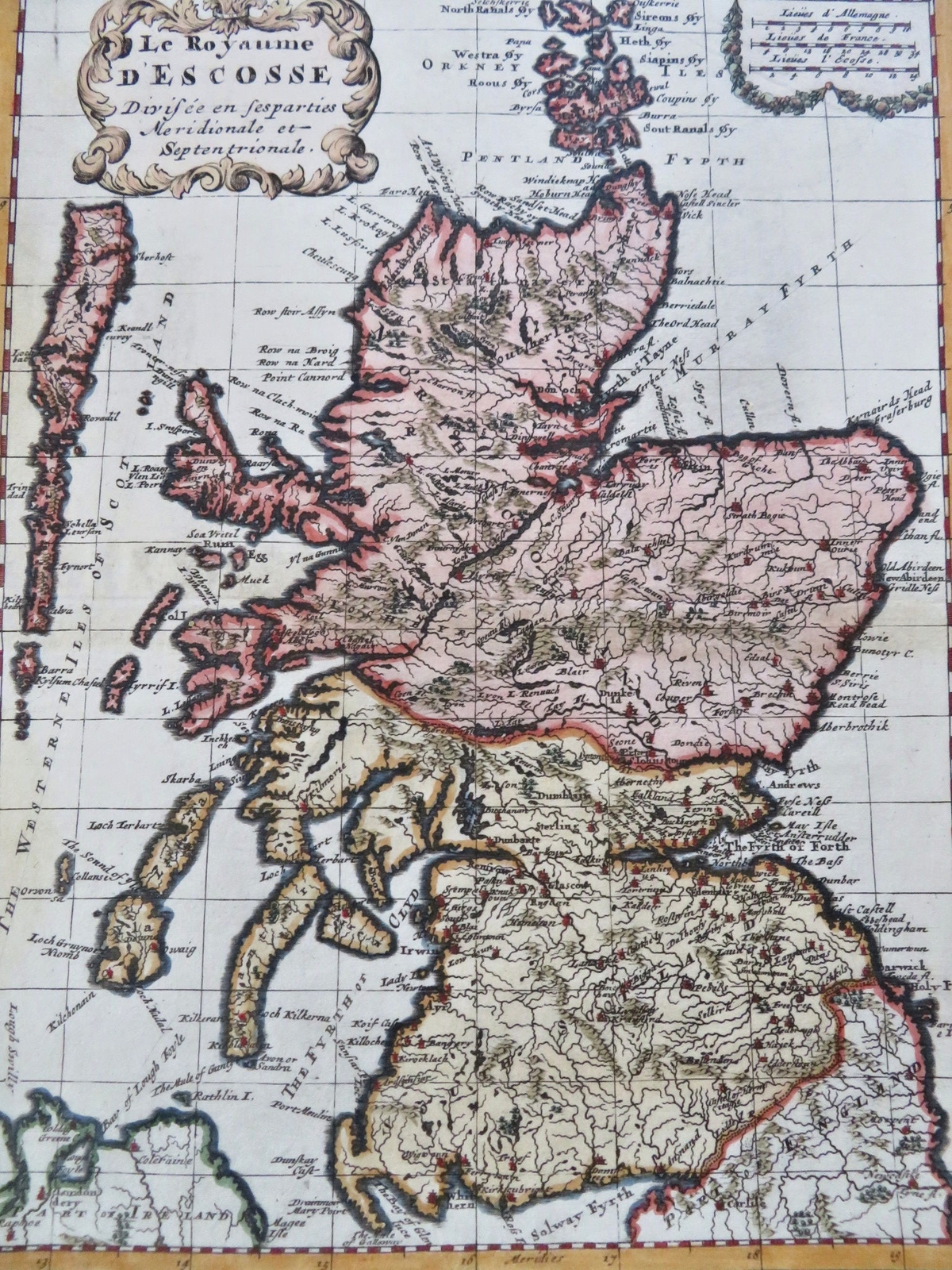 Kingdom of Scotland United Kingdom Edinburgh Glasgow 1750 engraved map