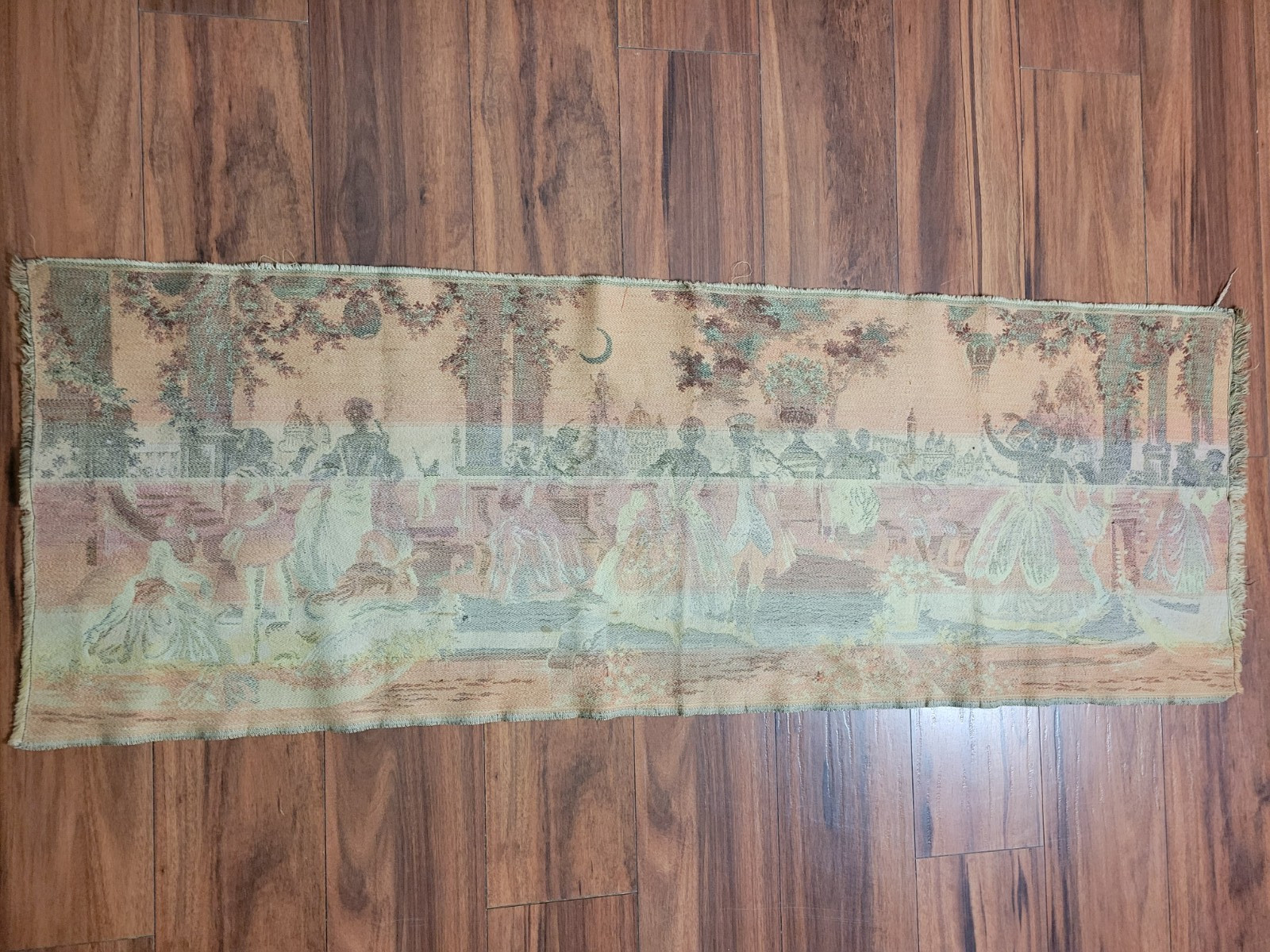 Vintage Tapestry Of 16th Century Venice Italy Woven