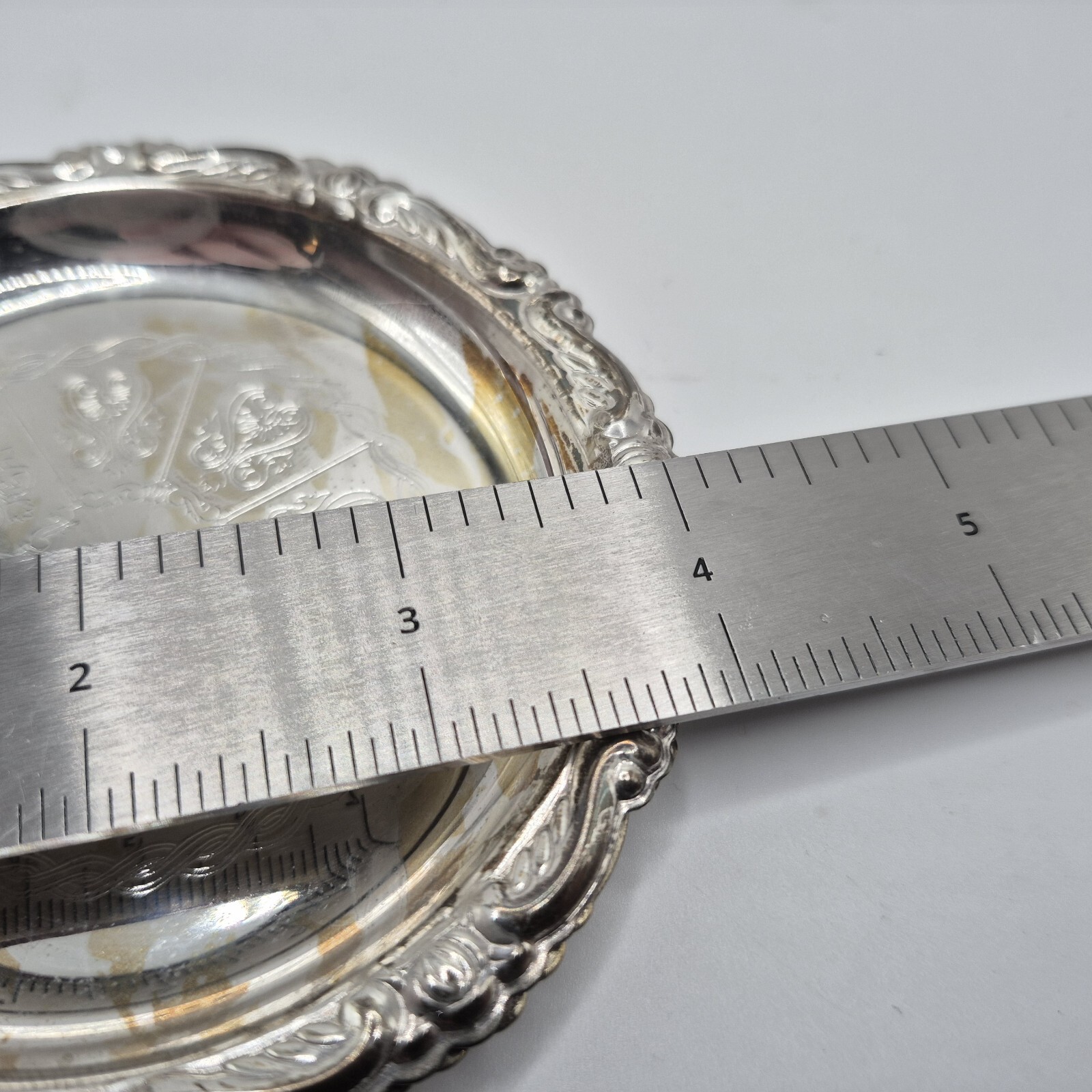 Vintage Silverplate, Made In Italy. EP on Steel Coasters/Small Dish Set Of 2
