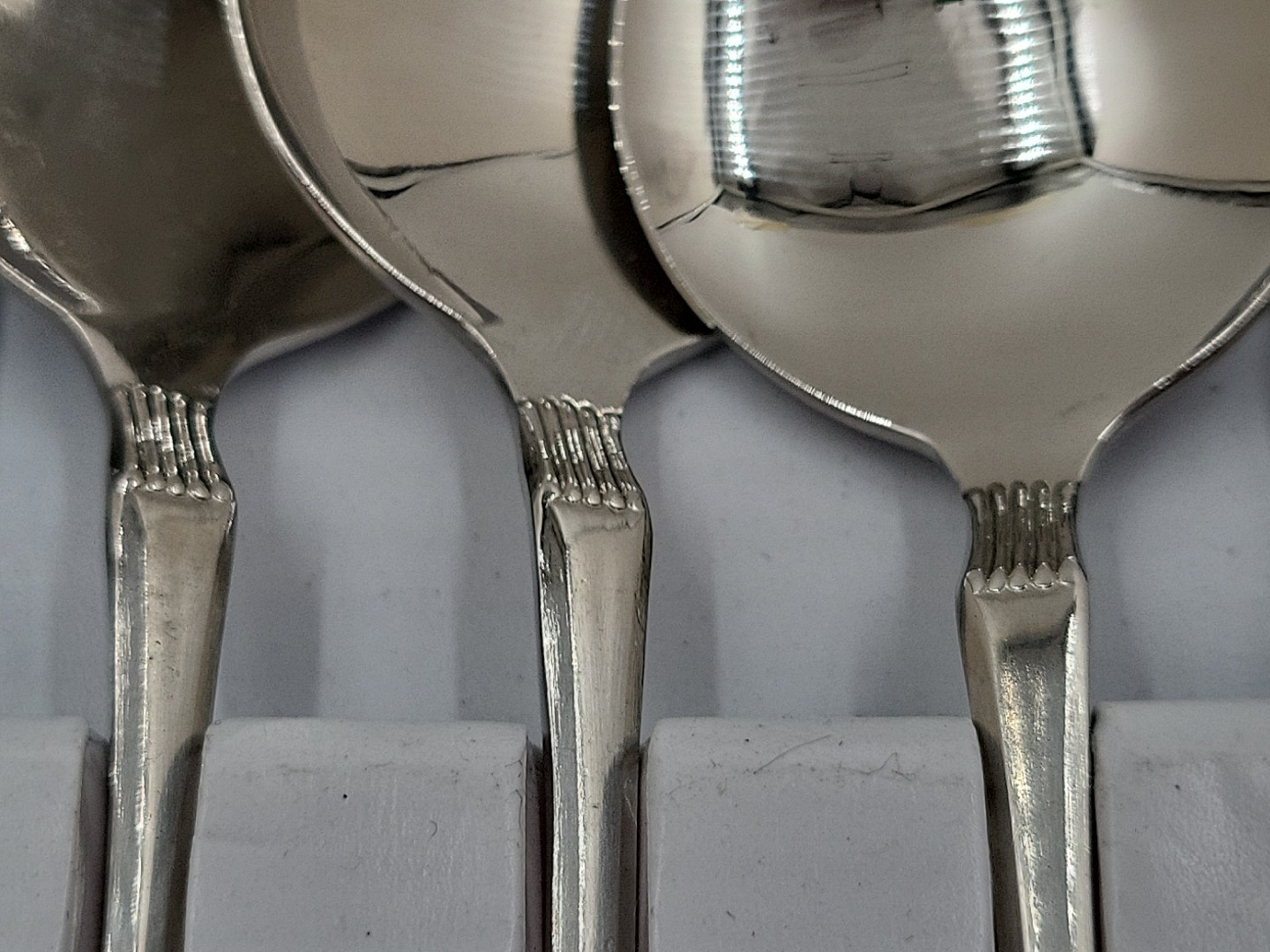 6 Pc enamel decorated soup spoons stainless Steel