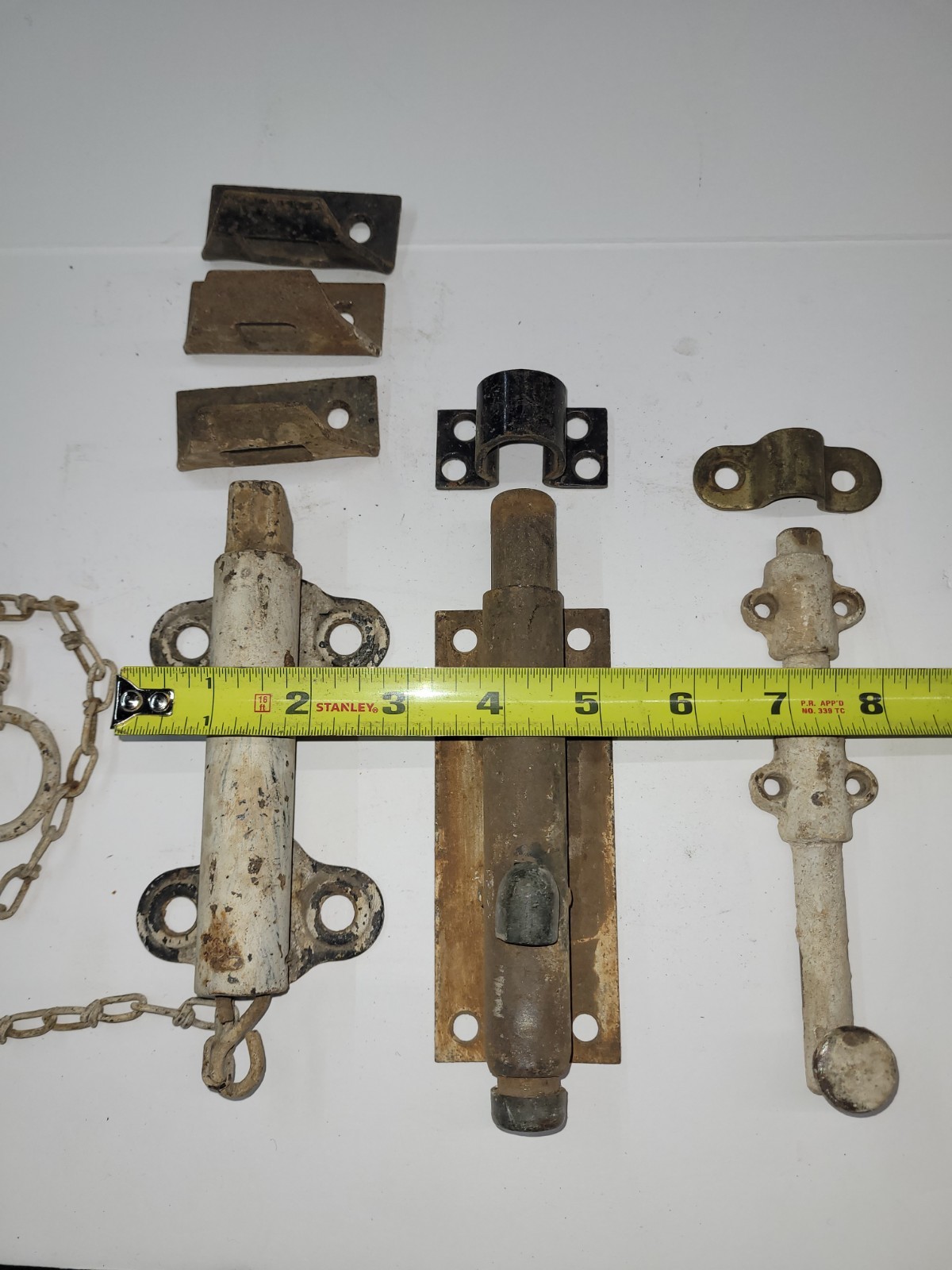 Lot of Vintage Bolt Latch Door Lock Sliding Antique General Store Industrial