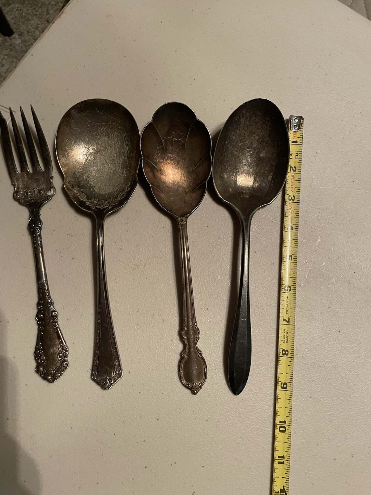 Antique Large Spoons Lot Of 8 Pieces