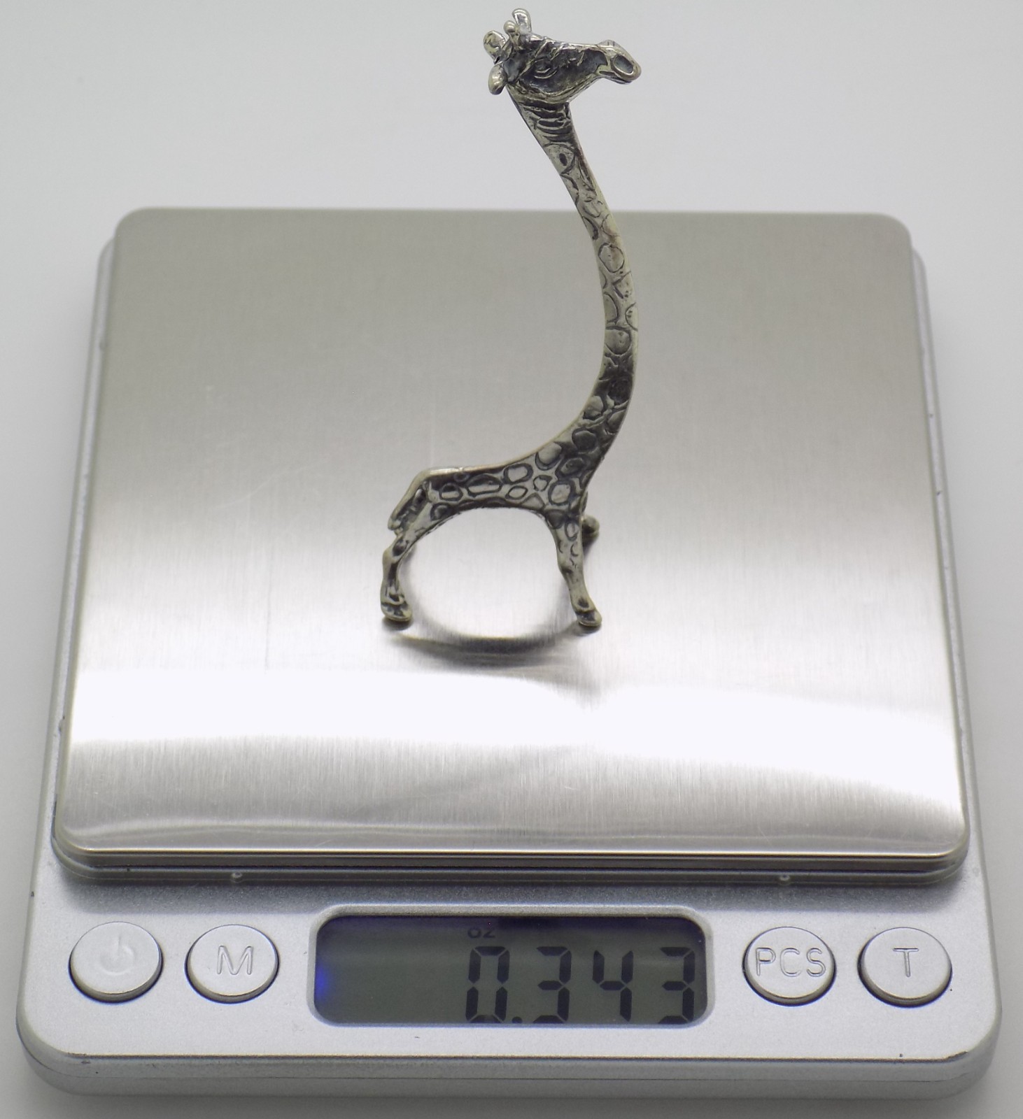 Vintage Italian Handmade Genuine Silver Stylized Giraffe Figurine Miniature