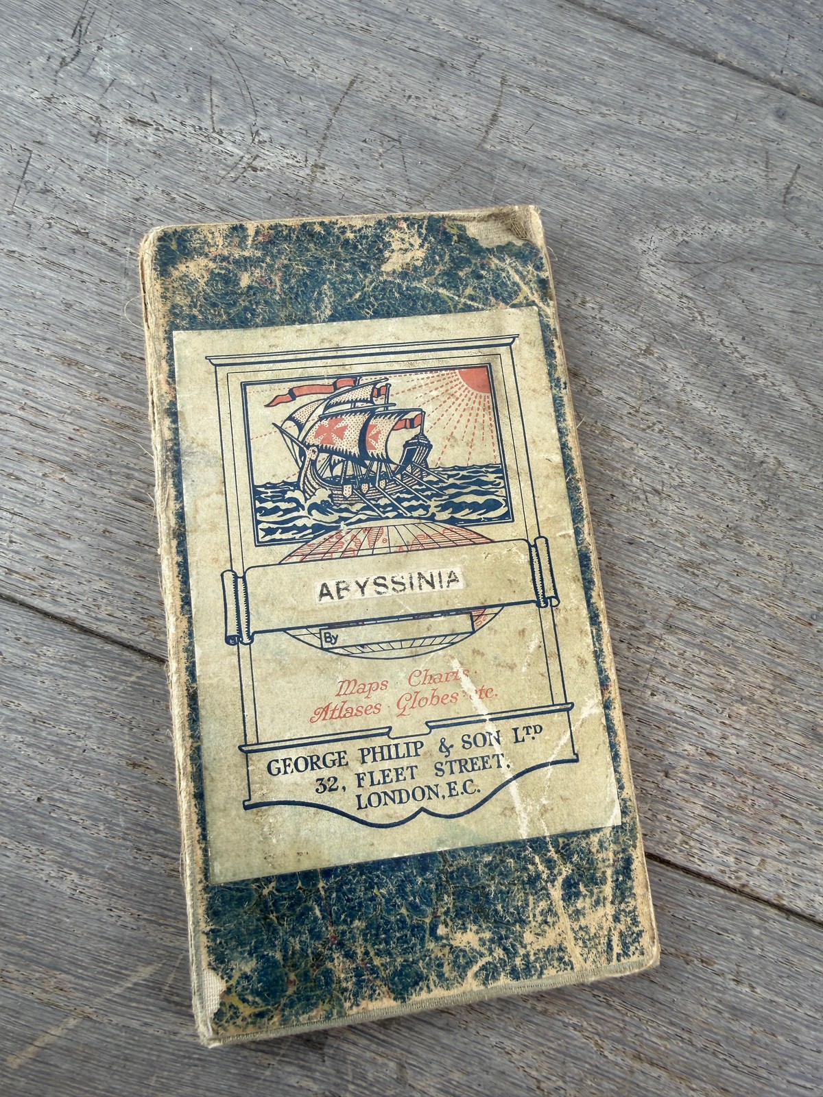 Vintage 1925 Abyssinia Ethiopia Folding Map George Philip War Office London
