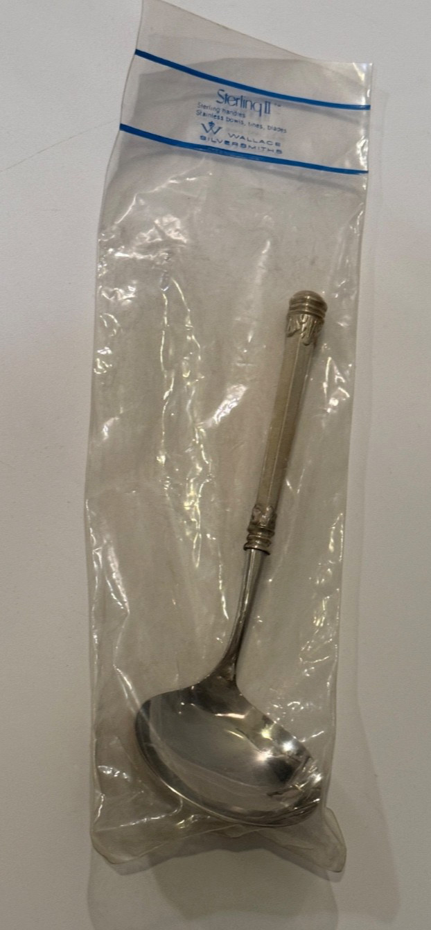✨ Wallace Sterling Olympia 1976 Gravy Ladle HHWS Stainless Bowl NOS 7”
