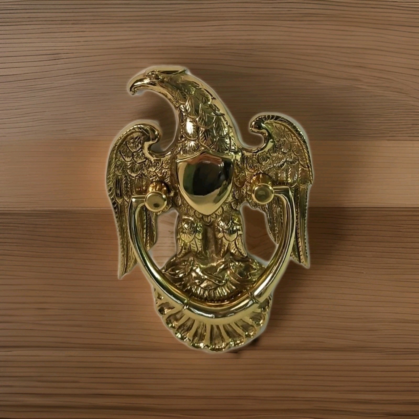 VTG Harvin American Eagle Design Heavy Cast Brass Door Knocker Size 8.5 X 5.5